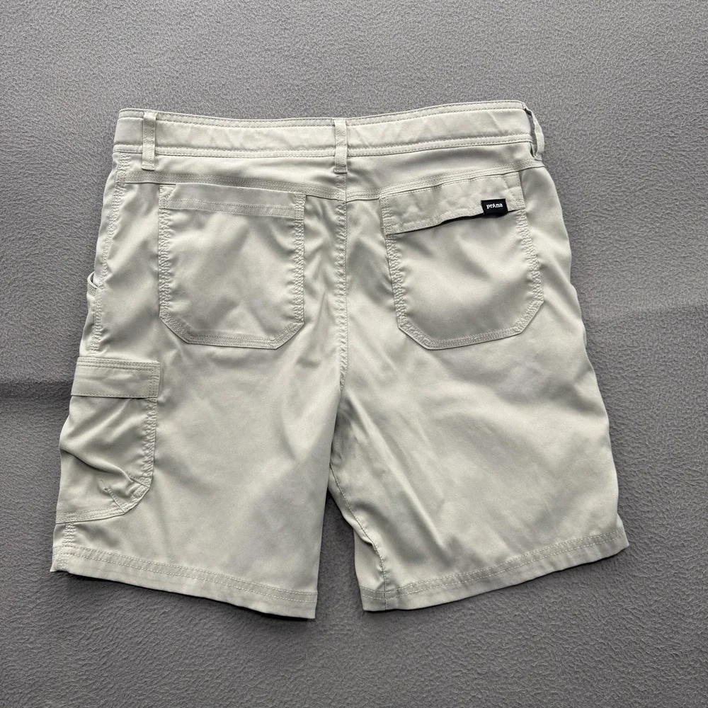 PrAna Shorts Mens 32 Beige Hiking Cargo Quick Dry Stretch Outdoor 8 Inseam